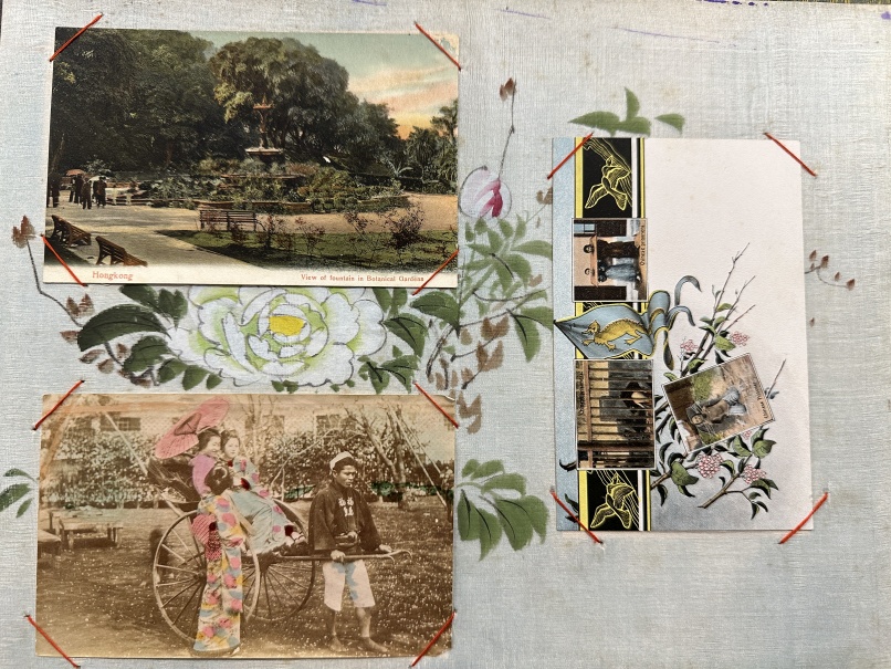 Early 20th cent. Black lacquer albums of Chinese, Japanese and Maltese postcards from the early 20th - Image 2 of 5