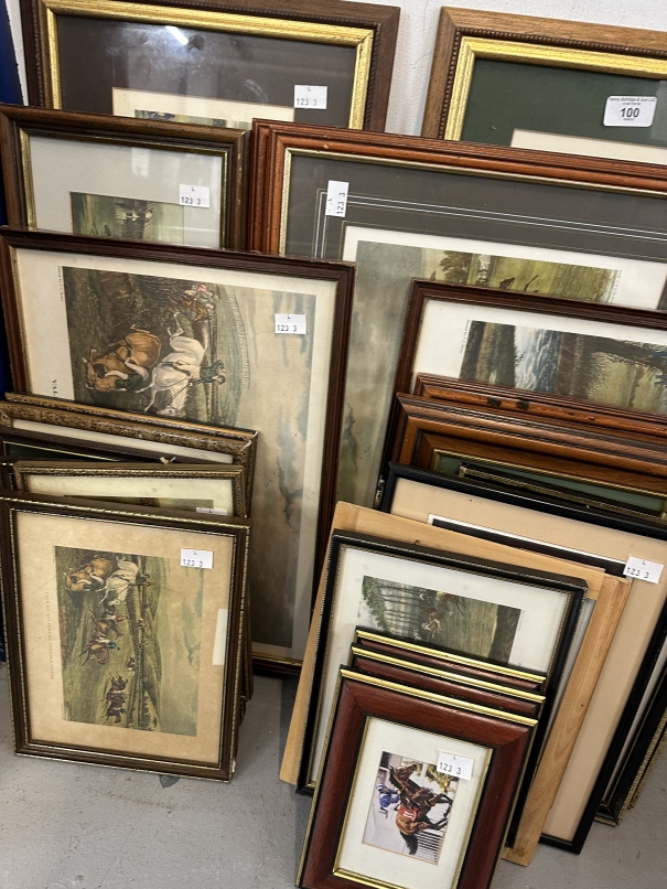Paintings/Prints: 19th cent. and early 20th cent. Scenes of Country pursuits on horseback. Plus 3