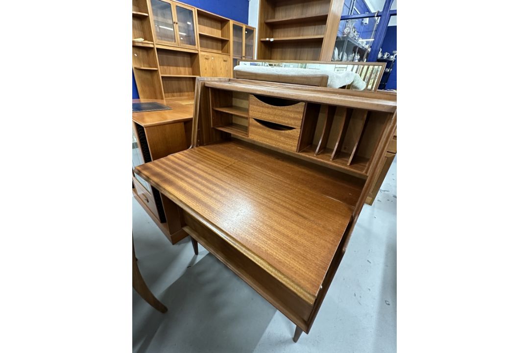 Richard Hornby Design: Bureau in teak for Fyne Ladye Furniture. Drop down lockable front, fully - Image 2 of 2