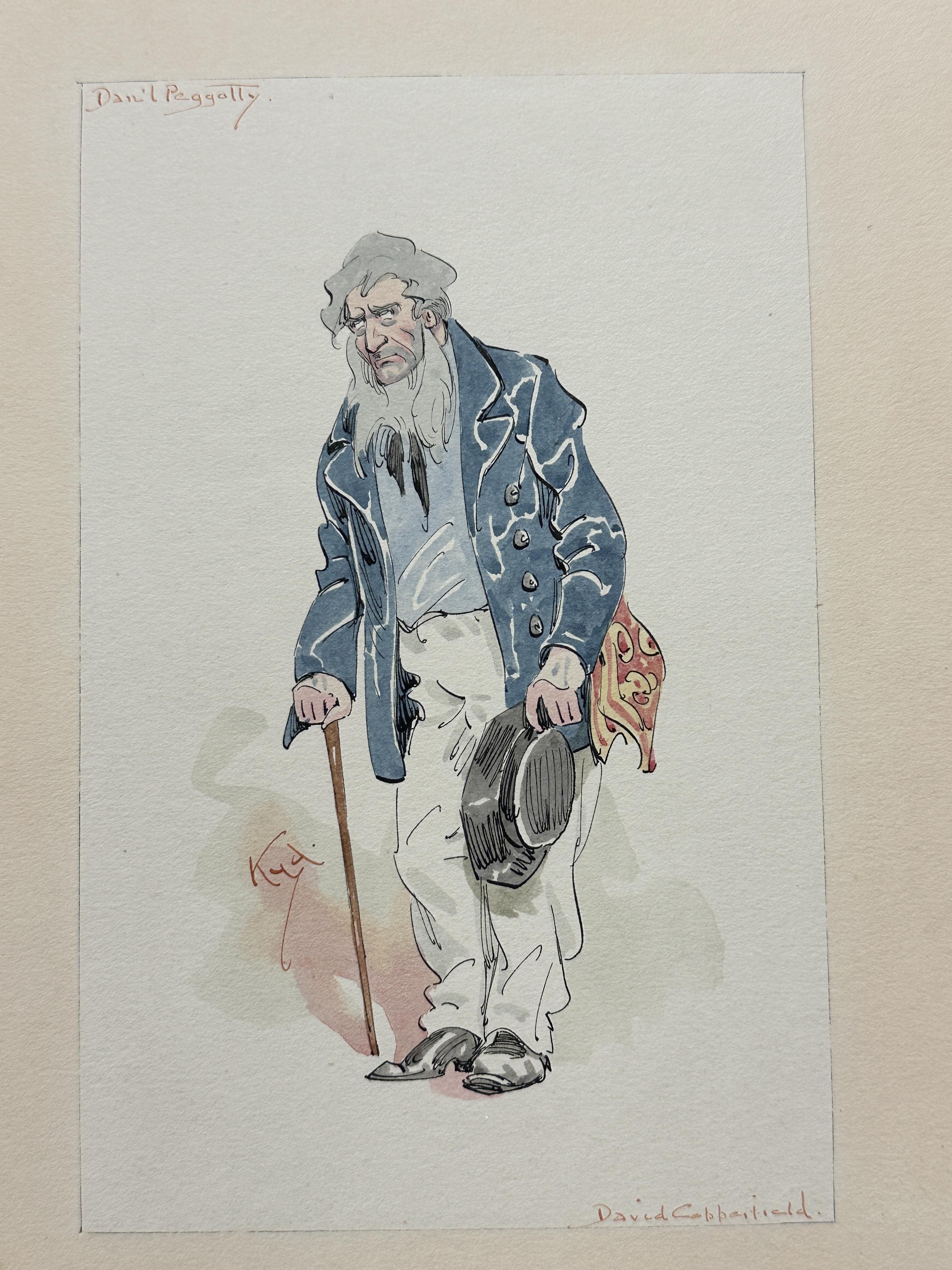 James Kyd, British 1855-75: Watercolour illustrations, David Copperfield, Mr Micawber, Daniel - Image 3 of 3