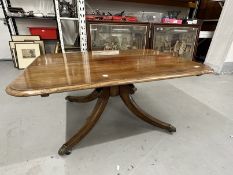 19th cent. Mahogany breakfast table converted to a coffee table on four supports.