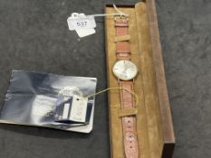 Watches: Gentleman's 9ct gold Marvin Revue Quartz movement, silver coloured dial, date at 3 o'