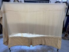 Elvis Presley: King size cream coloured velveteen dust ruffle bedding, Circle G Ranch which was