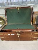 19th cent. Mahogany writing slope, brass bound. 29½ins. x 7¾ins. x 11¾ins.