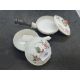 Late 18th cent. Two French porcelain saucepans or warming pots and covers, one Marseilles and - Image 2 of 3