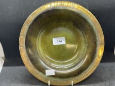 Art/Design: Jus Anderson 20th cent. Danish bronze shallow dish. 10ins.