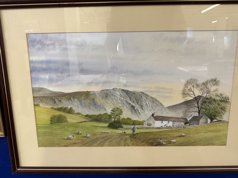 20th cent. Bristol Savages: Watercolours Alfred Moores Blue Tits on a Blossom Branch, Roy Wrench - Image 2 of 4