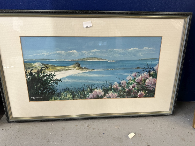 20th cent. Bristol Savages: Watercolours Alfred Moores Blue Tits on a Blossom Branch, Roy Wrench - Image 4 of 4