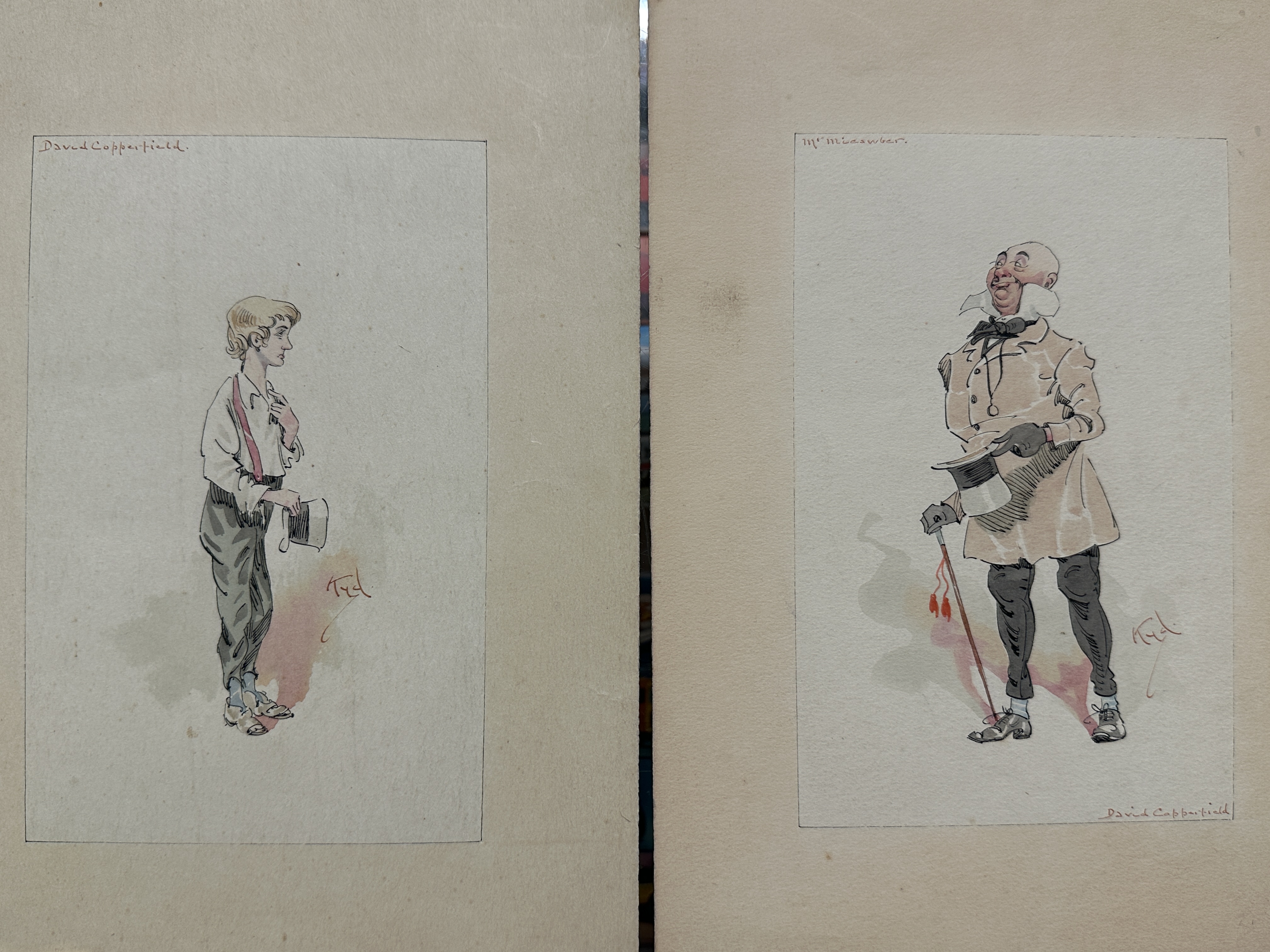 James Kyd, British 1855-75: Watercolour illustrations, David Copperfield, Mr Micawber, Daniel - Image 2 of 3
