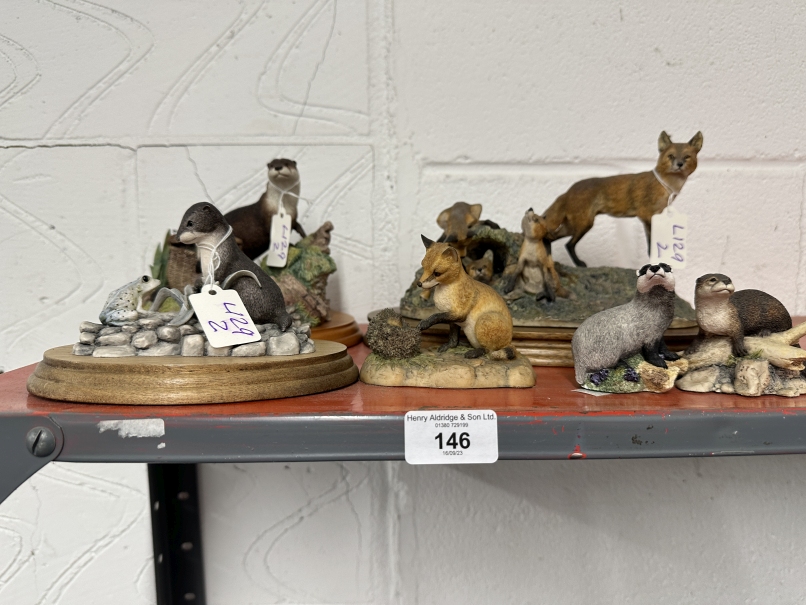 20th cent. Ceramics: A collection of six, (medium 3 & small 3) Border Fine Arts figures of British