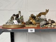 20th cent. Ceramics: A collection of six, (medium 3 & small 3) Border Fine Arts figures of British
