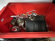 Platedware: Cutlery sets, boxed fish server, pickle forks, candlestick and snuffer, etc.