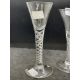 18th cent. Wine glasses drawn trumpet bowls one on a mercury spiral stem, the other air twist - Image 3 of 3