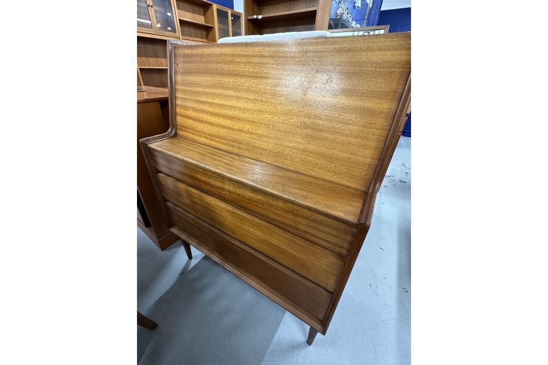 Richard Hornby Design: Bureau in teak for Fyne Ladye Furniture. Drop down lockable front, fully - Image 1 of 2