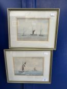 Christopher D. Arnold b.1955: Watercolours on paper, Barges on the Thames, signed lower right,