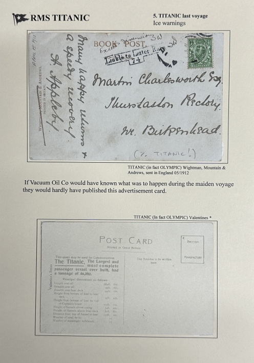 R.M.S. TITANIC: Rare pre-maiden voyage advertising card for Vacuum Oil Company for Titanic's First - Image 2 of 2