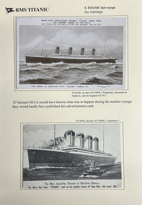 R.M.S. TITANIC: Rare pre-maiden voyage advertising card for Vacuum Oil Company for Titanic's First