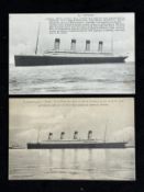 R.M.S. TITANIC: French post-disaster Titanic postcards. (2)