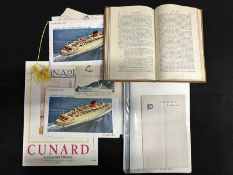 OCEAN LINER: Union Castle Line first day covers, menus and ephemera, Captain Allen Bennell (Cunard