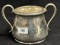 WHITE STAR LINE: First-Class Elkington plate two handled bowl, burgee to front. 4½ins.