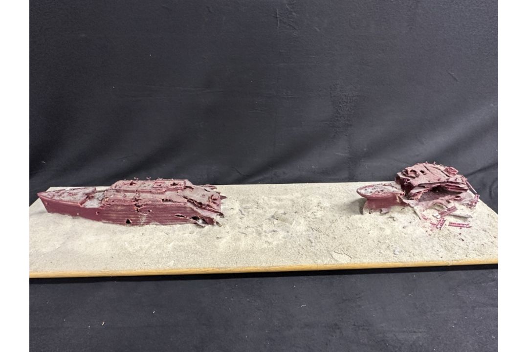 R.M.S. TITANIC: Scratch build diorama showing Titanic's wreck site. 47ins. x 12ins. Plus another - Image 2 of 5