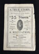 R.M.S. TITANIC: Rare J Hosking Edwards: A Recitation of the True Story of the S.S. Titanic over