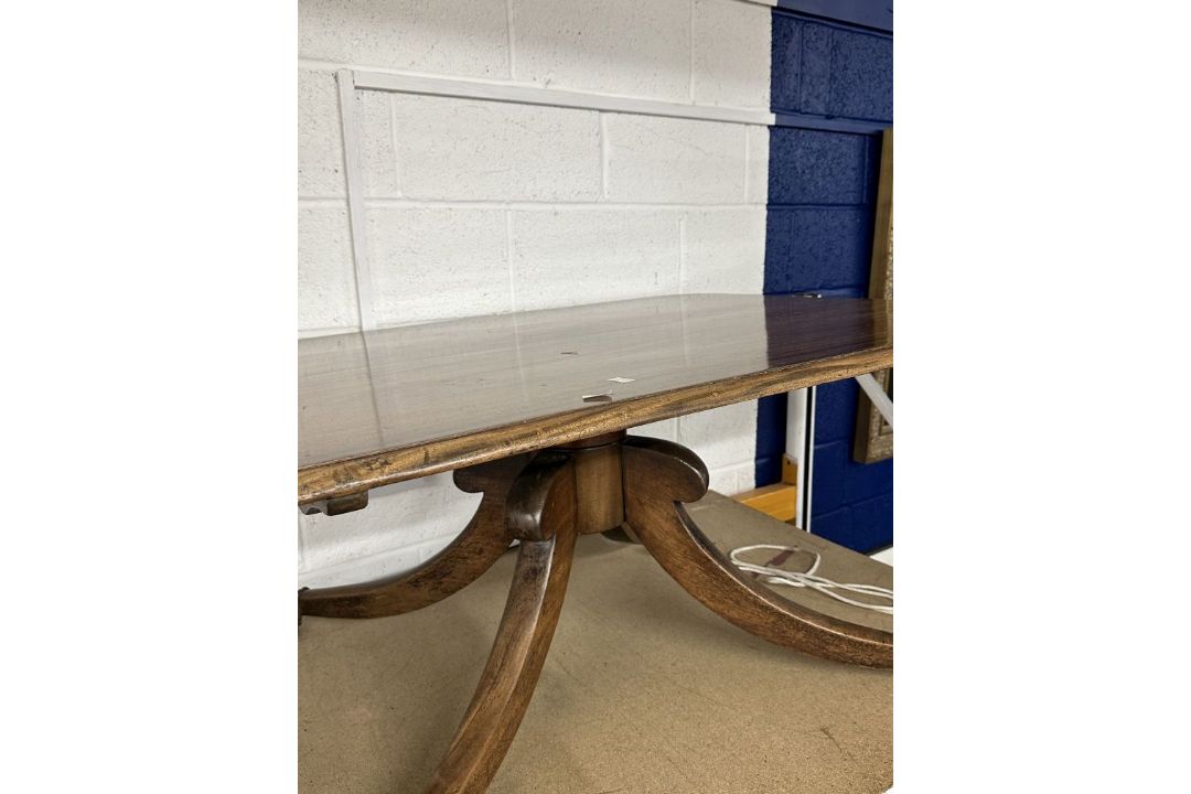19th cent. Mahogany breakfast table converted to a coffee table on four supports. Plus a 19th - Image 2 of 2