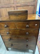 19th cent. Mahogany two over three chest of drawers on bracket supports. 37ins. x 18ins. x 42½ins.