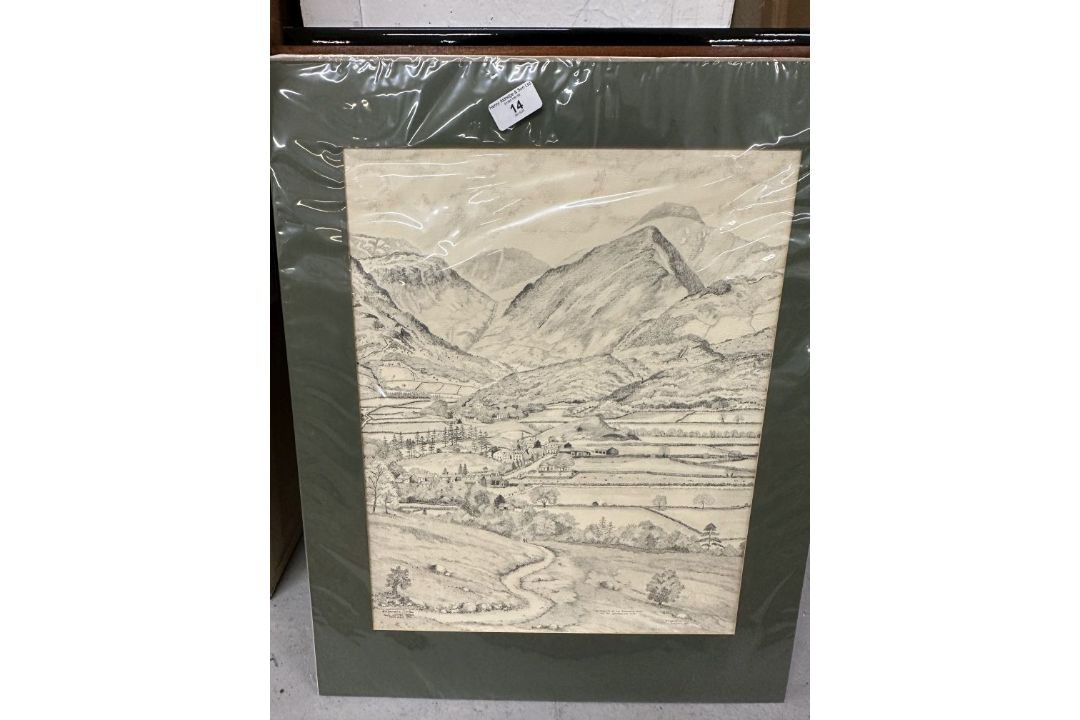 Watercolours and pencil drawings, various artists including Witendlath Path by Bill Lawrence, - Image 1 of 2
