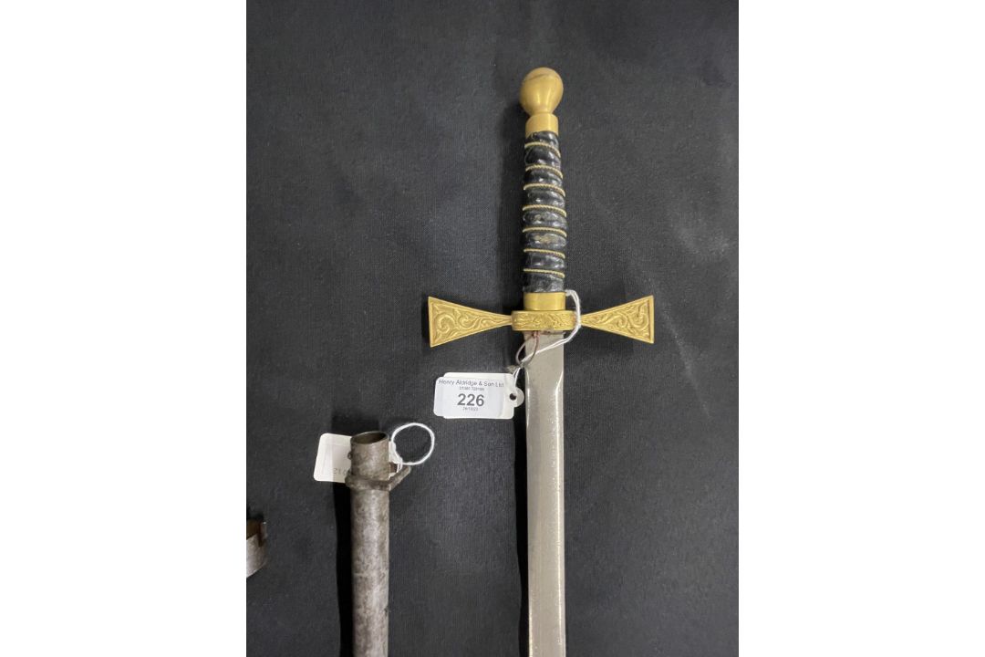 Militaria: Wilkinson's presentation sword with gilt handle, French bayonet. - Image 2 of 3