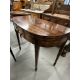 19th cent. Mahogany demi lune tea table inlaid with boxwood stringing, on tapering supports. - Image 3 of 3
