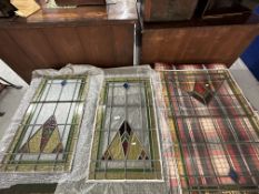 Panels with coloured sections, a pair. Plus one larger panel.