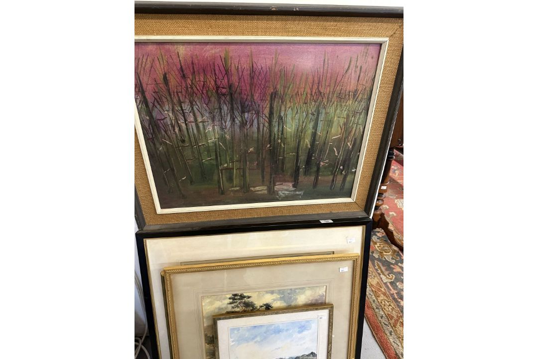 A selection of watercolours including coastal scenes, rural pasttimes, woodland and still life. Plus - Image 1 of 5