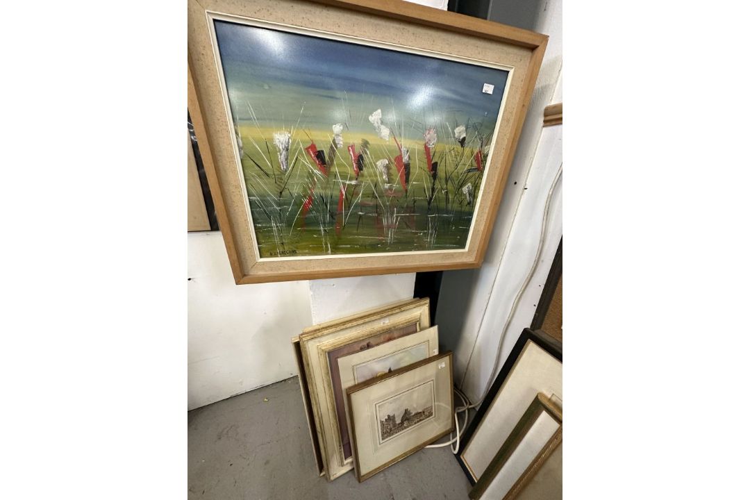 A selection of watercolours including coastal scenes, rural pasttimes, woodland and still life. Plus - Image 5 of 5