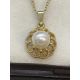 Jewellery: 9ct gold chain (18ins) with a pearl pendant attached, size of cultured pearl 7mm. - Image 1 of 3