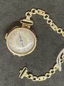 Watches: 9ct gold ladies wristwatch, silver coloured 25mm circular dial, black Arabic numerals