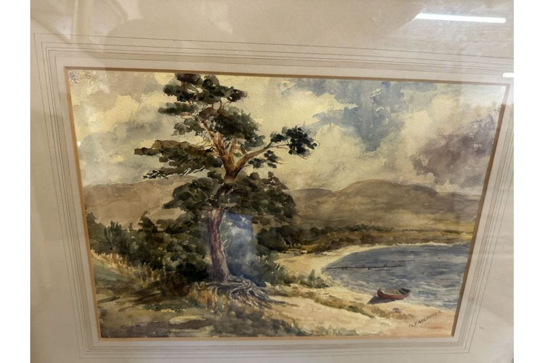A selection of watercolours including coastal scenes, rural pasttimes, woodland and still life. Plus - Image 2 of 5