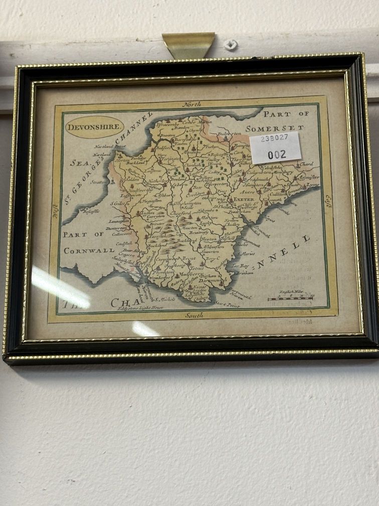 Unnamed Map of Exeter (street plan), coloured, framed and glazed. 14ins. x 10½ins. 19th century - Image 2 of 3