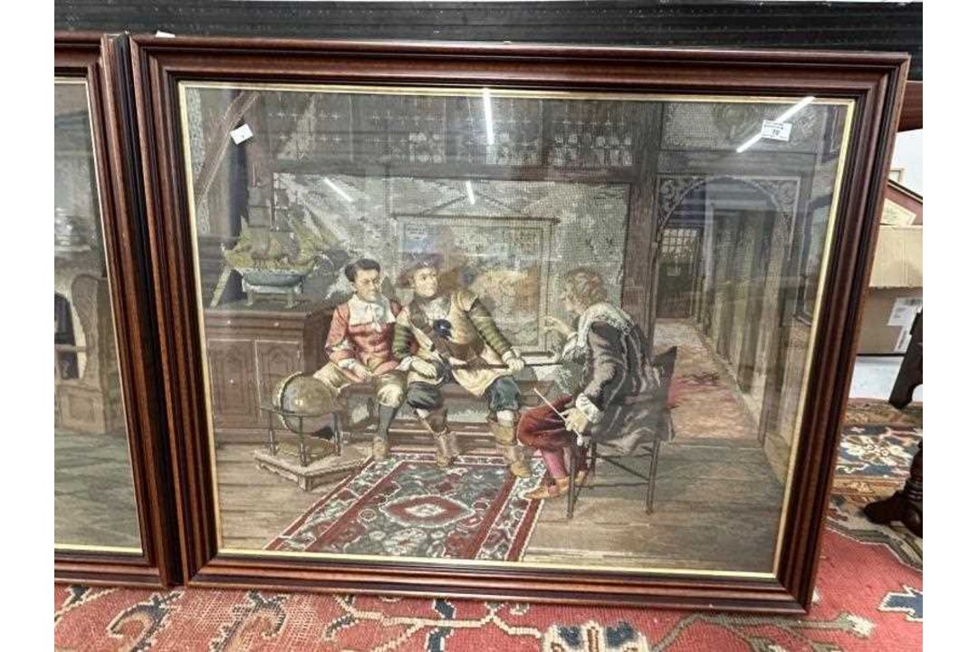 19th cent. Woolwork Tapestries: - Image 1 of 4
