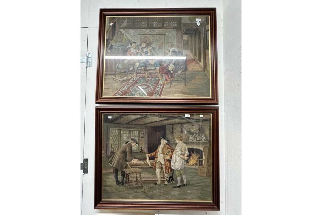 19th cent. Woolwork Tapestries: - Image 3 of 4