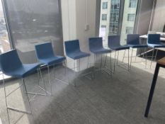 (7qty) Andreu World Lineal Comfort Stools Blue