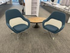 (2qty) Coalesse Lowback Lounge Chair Blue
