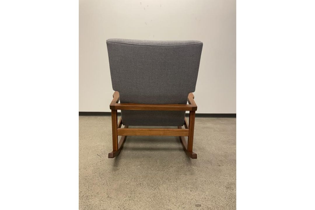 DWR Risom Rocker Chair Walnut / Heather - Image 4 of 7