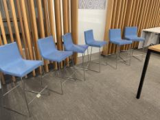 (6qty) Andreu World Lineal Comfort Stools Blue