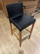 (6qty) Blu Dot Faux Black Leather Barstools