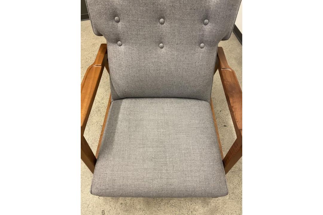 DWR Risom Rocker Chair Walnut / Heather - Image 6 of 7