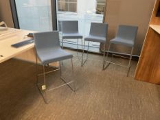 (4qty) Andreu World Lineal Comfort Stools Blue