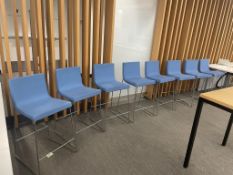 (8qty) Andreu World Lineal Comfort Stools Blue