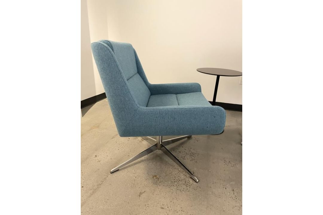 (2qty) Naughtone Hush Low Lounge Chair Sapphire - Image 3 of 7