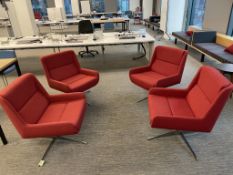 (4qty) Naughtone Hush Low Lounge Chair Red